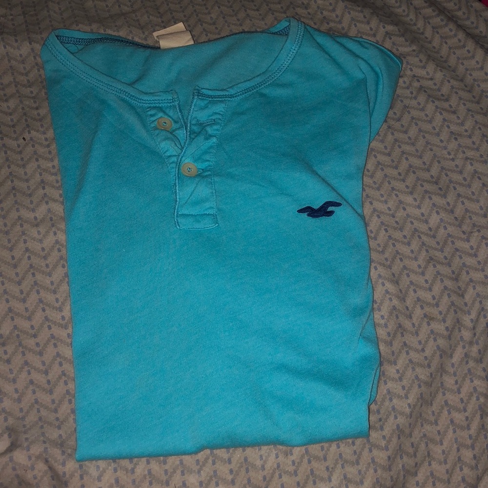 Hollister blue shirt with 3 bottoms